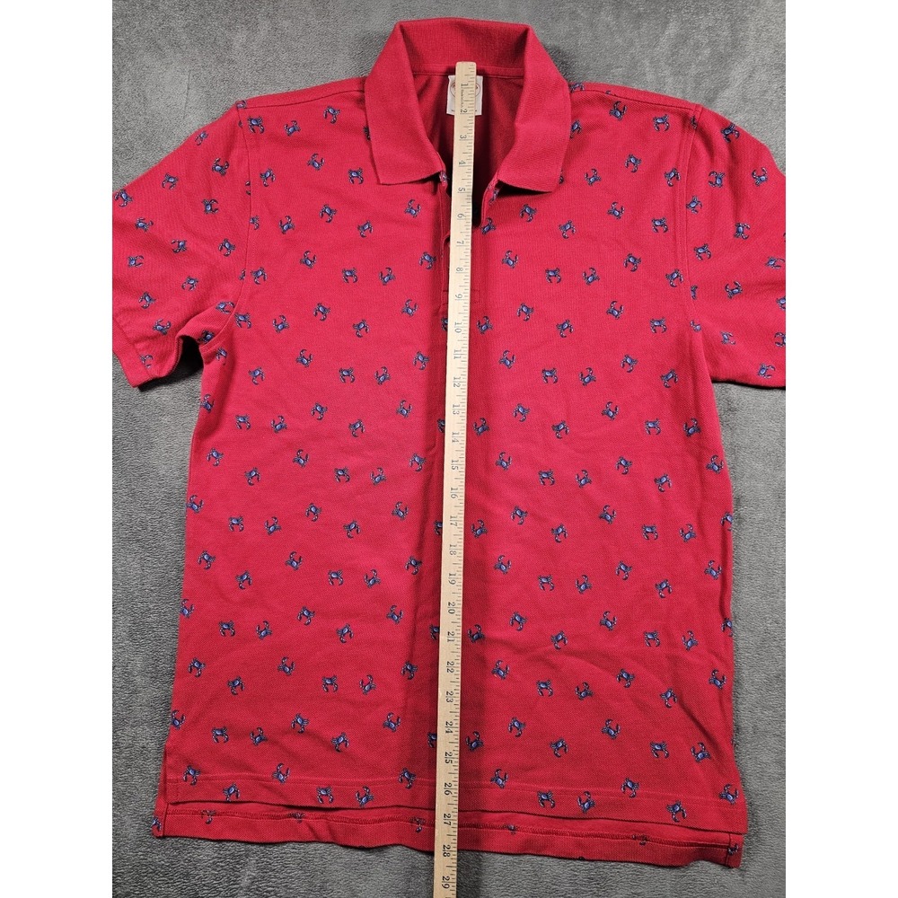 Brooks Brothers 346 Mens Small Red Crab Print Polo Shirt 100% Cotton - Picture 5 of 8